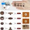 Qfun 120 Set Snap Fasteners Kit for Leather 12mm Metal Button Snaps Press Studs with 4 Setter Tools, 1 Hammer, 4 Color Leather Snaps for Clothes, Jackets, Jeans Wears, Bracelets, Bags