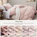 Bedsure Rose Pink Duvet Cover Queen Size - 3 Pieces Prewashed Cotton-Like Polyester Extra Soft Bedding Set, Includes 1 Duvet Cover 90x90 Inches with Zipper Closure & 2 Pillow Shams, No Comforter