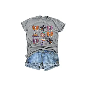 Halloween Shirts for Women Read More Books Shirt Spooky Teacher T-Shirt Party Tee Tops, Size M