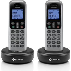 Motorola Senior-Friendly Cordless Phone with Answering Machine, 2 Handsets, Large Backlit Display, Easy-to-Use Big Buttons, Enhanced Volume with Hands-Free Speakerphone, Call Block, Caller ID, T612