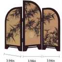 Table Screen,3 Panel Divider Desk Screen,Small Chinese Traditional Decoration,Mini Desktop Feng Shui Ornaments or Home Office New Year Decoration,Oriental Gift, Business Gift