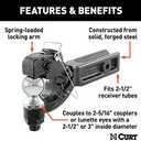 CURT 48012 Pintle Hitch with 2-5/16-Inch Trailer Ball, Fits 2-1/2-Inch Receiver, 20,000 lbs, 15-Inch Length