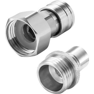 RIDGE WASHER Garden Hose to Pressure Washer Adapter, 3/4 GHT to 1/4 Stainless Steel Quick Connect, 3/4 GHT Male to 1/2 Quick Plug, Convert Water Hoses to Power Washer Connector