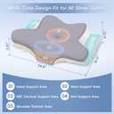 Cervical Neck Pillow, Memory Foam Pillows for Neck & Shoulder Pain Relief, 2 Heights Ergonomic Pillow with Breathable Ice Silk Cover, Neck Support Pillow for Stomach Sleepers Grey, 24.8"14.17"3.54/4.72"