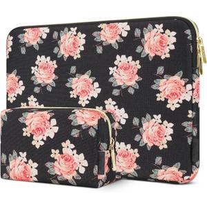 DOMISO 17 inch Laptop Sleeve Protective Case Cover Compatible with 17-17.3 inch HP Dell ASUS Lenovo Chromebook,Waterproof Computer Cases Bag with Accessory Pouch,Black