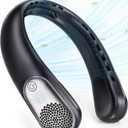 Portable Neck Fans that Blow Cold Air, 3 Speed Settings, Wearable Bladeless Neck Fan, Rechargeable 360Personal Fan Neck Cooler with 4000mAh Battery, Lightweight and QuietBirthday Gift for Women (Black)