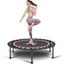 Newan 40'' Silent Fitness Mini Trampoline - Indoor Rebounder for Adults - Best Urban Cardio Jump Fitness Workout Trainer, Covered Bungee Rope System - Max Limit 330 lbs