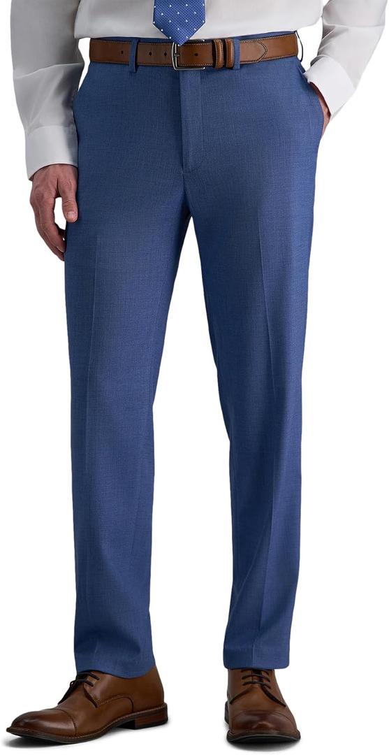 Haggar Men's Haggar Men’s Jmh 4-Way Stretch Slim Fit Flat Front Dress Pant (Blue) 32x30