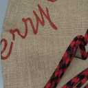 MACTING Christmas Tree Skirt 48 Inch Large Burlap Tree Mat with Red and Black Plaid Buffalo Edge Merry Christmas Printed for Country Holiday Indoor Home Party Xmas Tree Decorations