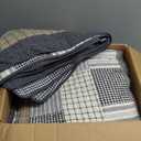 Finlonte 120"x120" Oversized King Bedspread - 100% Cotton Lightweight Quilted Bedspreads Coverlet Set, Farmhouse Stripe Bedding Reversible Oversized King Quilt with 2 Pillow Shams, Gray/Brown/Beige