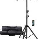 DJ Lights with Stand, Party Bar Gig Lighting Package with Carry Bag, Sound Activated Disco Lights for Parties DMX & Remote Control, LED Stage Lighting System for Booth, Band, Wedding, Shows