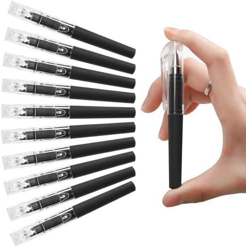 NIRMIRO Mini Gel Pens, 10 Pcs 0.5mm Black Ink Pocket Pen, 4.16 Inch Short Small Pen Bulk, Smooth Writing, Quick Dry, Cute Pens for Pocket Journaling Notebook Notepad, Office School Supplies
