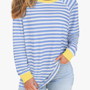 Misyula Style Women Tie Dye Sweatshirt Color Block Long Sleeve Crewneck Oversized T-Shirt ,Size XL