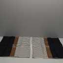 Set of 2 Farmhouse Decor Stripe Patchwork Black Linen Throw Pillow Covers, Modern Tan Faux Leather Accent Pillow Covers 18x18 inch, Black Stripe