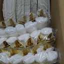 Nervure 350PCS Ivory Plastic Plates - Ivory Gold Plastic Dinnerware Sets for 50 Guests - 100 Gold Disposable Plates, 50 Pre Rolled Silverware Sets, 50 Cups Perfect for Wedding & Party & Mothers Day