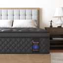 VISCOUNTESS Queen Mattress, Hybrid Mattresses 10 Inch Euro Top Medium Firm for Back & Lumbar Support, 100 Night Trial, Individual Pocket Spring Bed for Motion Isolation & Pressure Relief Black