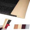 1/5 inch Height Floor Transition Strip, Self Adhesive Carpet Wood Tile Vinyl Flooring Laminate Transition Cover Edge Trim Gap Doorway Threshold for Uneven Floors (40 inches, Beige Cream)