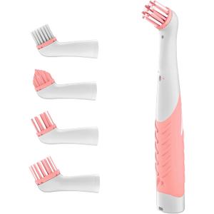 Electric Brush with 4-in-1 Multiple Brush Heads, Cordless Motorized Cleaning Brush for Bathroom, Toilet, Kitchen, Tile, Crevice