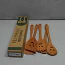 MFC 5-Piece Wooden Cooking Spoons - Kitchen Set from Natural Cherry Wood - Wooden Spoons for Cooking - Funny Utensil Set with Smiley Faces - Cooking Multipurpose Wood Utensils