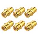 VCE Coaxial Cable Connector, RG6 Coax Cable Extender F-Type Gold Plated Adapter Female to Female for TV Cables, 6 Pack