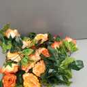 4 Pack Artificial Flower Garland Silk Roses Vines Fake Flowers Garland with Flowers Hanging Flowers Garlands for Wedding Arch Room Decoration 7.2 Ft (Orange)
