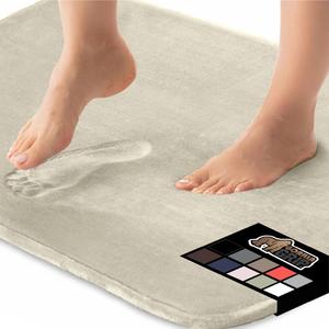 GORILLA GRIP Memory Foam Bath Rugs, Soft Absorbent Velvet Bathroom Mats, Durable Dots on Underside, Machine Washable Bathmat, Carpet Rug Room Decor for Shower Floor, 36x24 Mat, Champagne