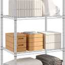Land Guard 4 Tier Storage Racks and Shelving - Heavy Steel Material Pantry Shelves - Each Unit Loads 350 Pounds Wire Shelf, Suitable for Warehouses, Closets, Kitchens (4-Tier, 44" H16L12W) (16L x 12W x 44H4-Tier, Chrome)