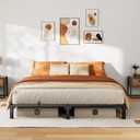 Metal Bed Frame Queen Size 8 inch Platform Bed Frame, Strong Steel Slats, Bedroom Bed Base for Apartment and Home Use