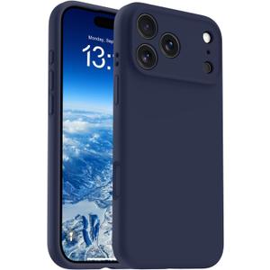 OTOFLY Magnetic for iPhone 17 Pro Case,Compatible with Magsafe,Classic Liquid Silicone Mobile Phone Case,Integrated Camera Control Button,Anti-Scratch Microfiber Lining, Midnight Blue