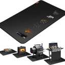 Airshooter Under Grill Mat Black High Quality Fiberglass With Double-Sided Silicone Coating 48" x 30"