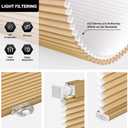 LazBlinds Cordless Cellular Shades, No Tools No Drill Light Filtering Honeycomb Shades Pleated Blinds for Windows, 30 1/2'' W x 64'' H, Yellowish-Brown