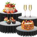 Buffet Risers Food Risers for Buffet Table Acrylic Risers Display Stands Tall Cake Stands Cylinder Stands for Party Pedestal Cake Stand Dessert Table Display Set Cupcake Stands Cupcake Display (Black)