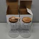 SiliFine 2 Sets 74 oz Large Bath Salt Container with Wooden Scoop for Glass Bath Salt Jar with Airtight Lid Storage Canister for Food, Flour, Sugar, Cookie, Kitchen