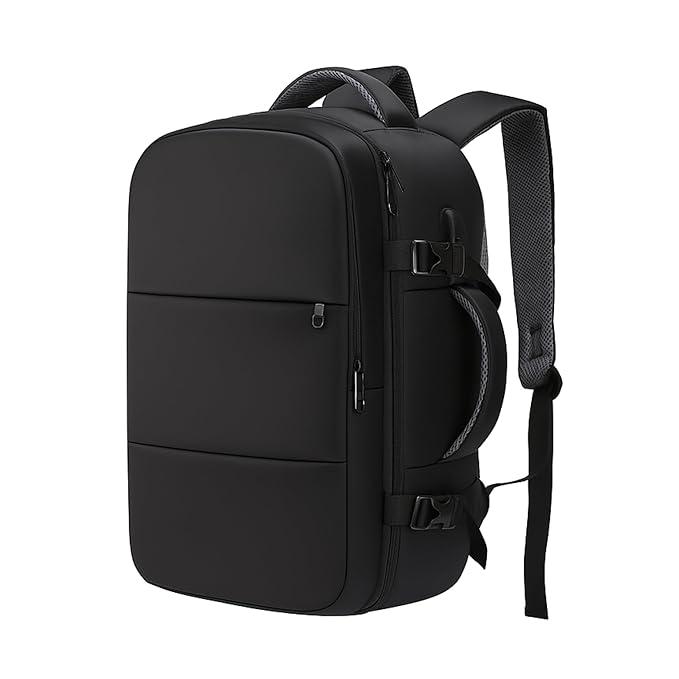 RELY+ Travel Laptop Backpack for Men & Women, Airplane Approved Travel Backpack Suitcase with USB Charging Port, Lightweight 35L College Luggage Bag, Fits 15.6-Inch Laptop, Black Travel & Gifts