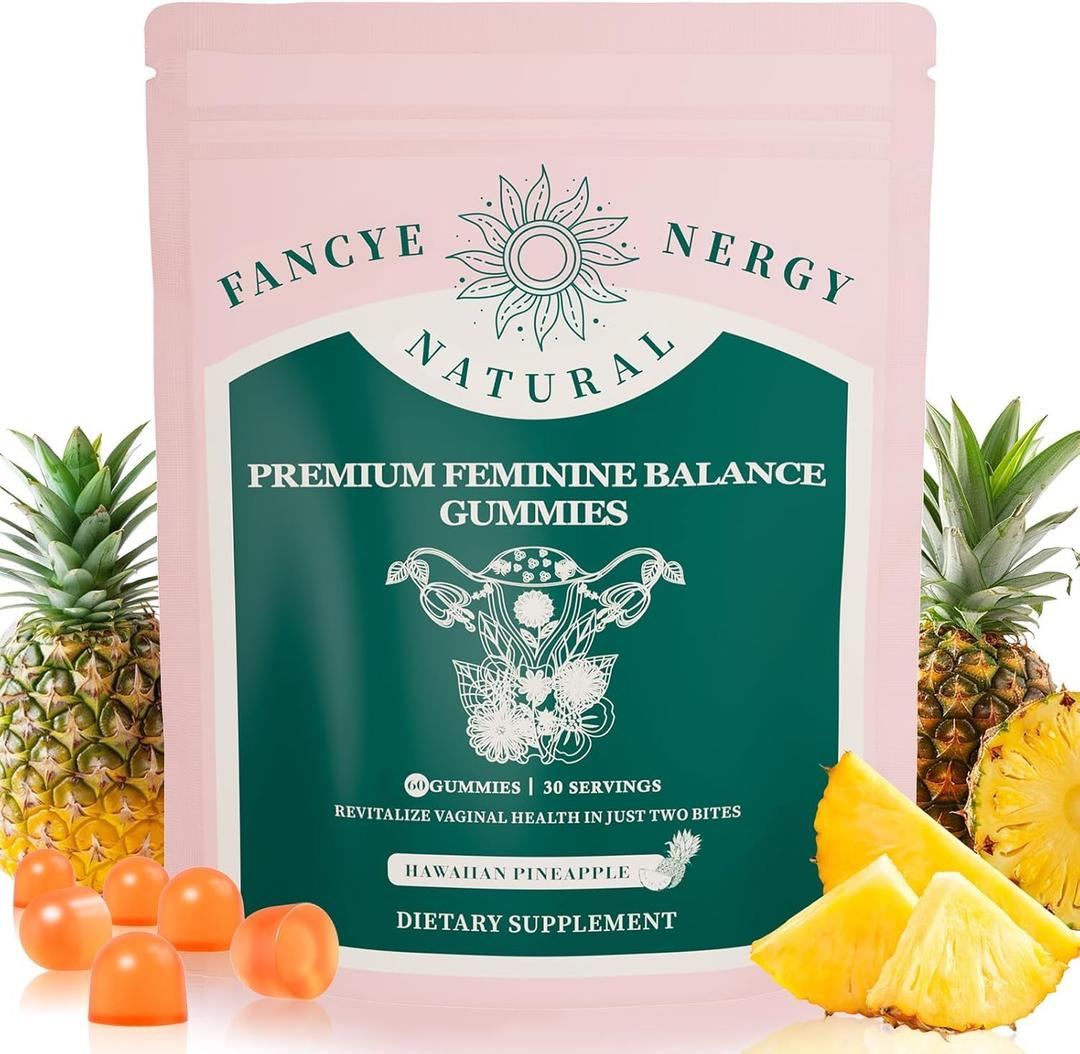2 x Premium Feminine Balance Gummies for Women - Vaginal Probiotics with Hawaiian Pineapple, PH Balance for Women Support, Delicious Pineapple Gummies for Women's Wellness - 60 Count