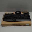 Wired Keyboard and Mouse Combo, EDJO Full-Sized Ergonomic Computer Keyboard with Palm Rest and Optical Wired Mouse for Windows, Mac OS Desktop/Laptop/PC (Black)