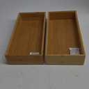 CHENGU 2 Pcs Bamboo Bathroom Trays Small Vanity Tray for Toilet Tank and Bathroom Counter Top, Wood Napkin Holder Tray Organizer for Soap Dispenser Perfume Home Kitchen Decor, 9.8 x 5.5 Inch