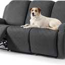 Timeles Recliner Covers for 3 Seater Reclining Sofa Slipcover Furniture Protector for Dogs and Pets Stretch Soft Washable (Three-Seater, Dark Gray)