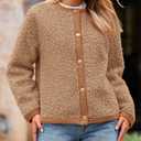 PRETTYGARDEN Women's Faux Fur Coat 2026 Fall Fuzzy Fleece Button up Shearling Cropped Jackets Winter Trendy Outerwear