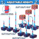 4 in 1 Basketball Hoop for Kids 1-3, 3-5, Toddler Basketball Goal and T Ball Set, Adjustable Basketball Hoop, Indoor Outdoor Sports Toys, Birthday Gifts for Kids Boys 1 2 3 4 5 Years Old
