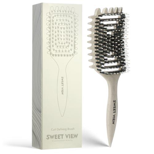 SWEET VIEW Curly Defining Brush, Tangle-Free Defined Curls, EdgeLift, Volume, Enhancing Waves, Set of 2