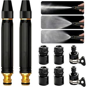 2026 Upgraded High Pressure Garden Hose Nozzle, Heavy Duty Aluminum Alloy Power Washer Jet with 4 Adjustable Spray Modes (Mist/Shower/Medium/Jet), Car Wash & Cleaning Tool for Patio, Driveway, Garden