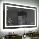 LOAAO 40X24 LED Bathroom Mirror with Lights, Anti-Fog, Dimmable, Backlit + Front Lit, Lighted Bathroom Vanity Mirror for Wall, Memory Function, Tempered Glass (Safe to Use)