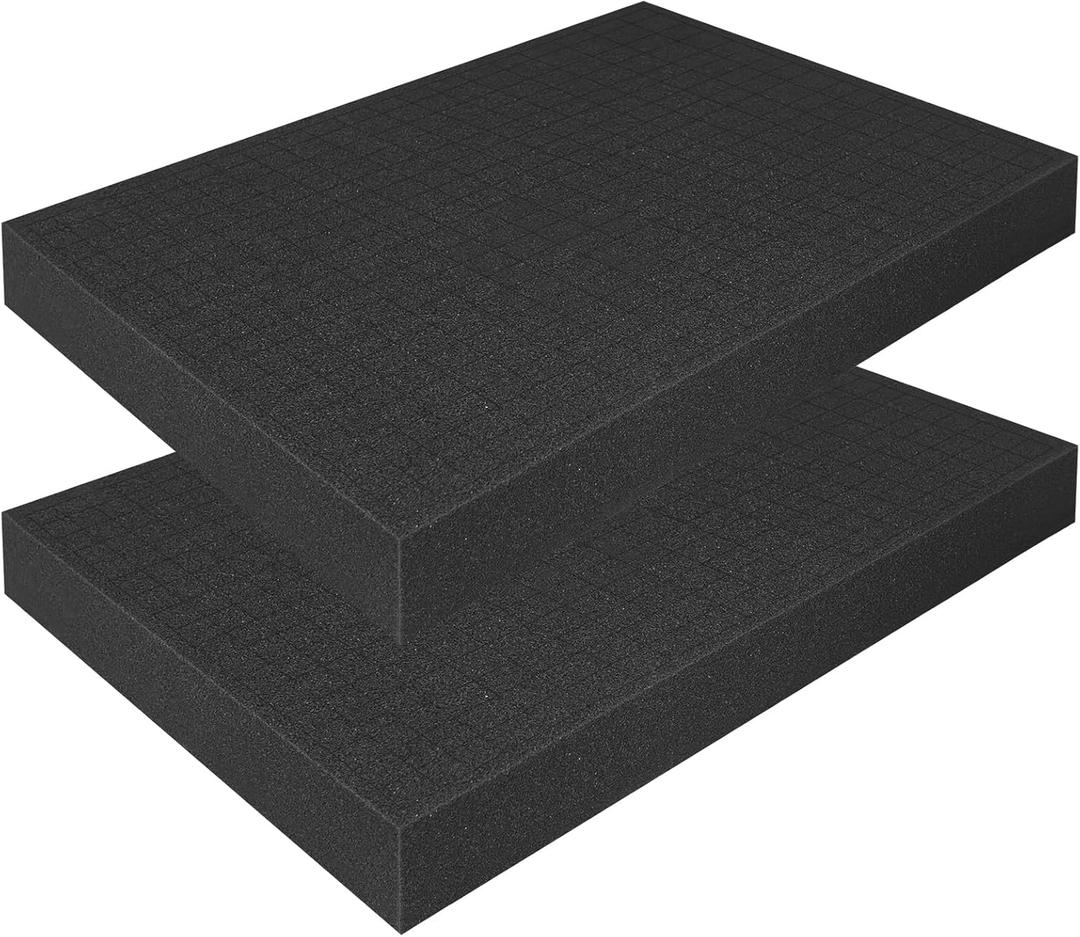 Egaageoi 2-Pack Gun Case Foam Inserts (16 x 12 x 2 Inch) | Pick and Pluck Foam Replacement Padding | High Density Foam for Gun, Craft, and Camera Gear | Customizable Foam for Cases (Universal Fit)