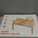 Wooden Activity Table for Toddlers  8-in-1 Multi-Color Montessori Activity Center&Baby Activity Cube with Bead Maze, Shape Sorter, Gears, Math & Clock Toys,Educational Gift for 1 Year Old Boys Girls