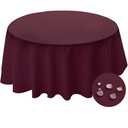 BYDOLL Table Cloth Round 70 Inch Tablecloth Fits Max60 Inch Diameter Top,Burgundy Washable Outdoor Winkle and Stain Resistant Spillproof Polyester Tablecloths for Round Tables Party Cover