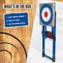EastPoint Axe Throwing Game Set - 8 Foam & Plastic Throwing Axes - Heavy Duty Steel Frame - Over 5 Ft Tall - Folds Flat for Portable Outdoor Games - Unique Bristle Target for Yard Games