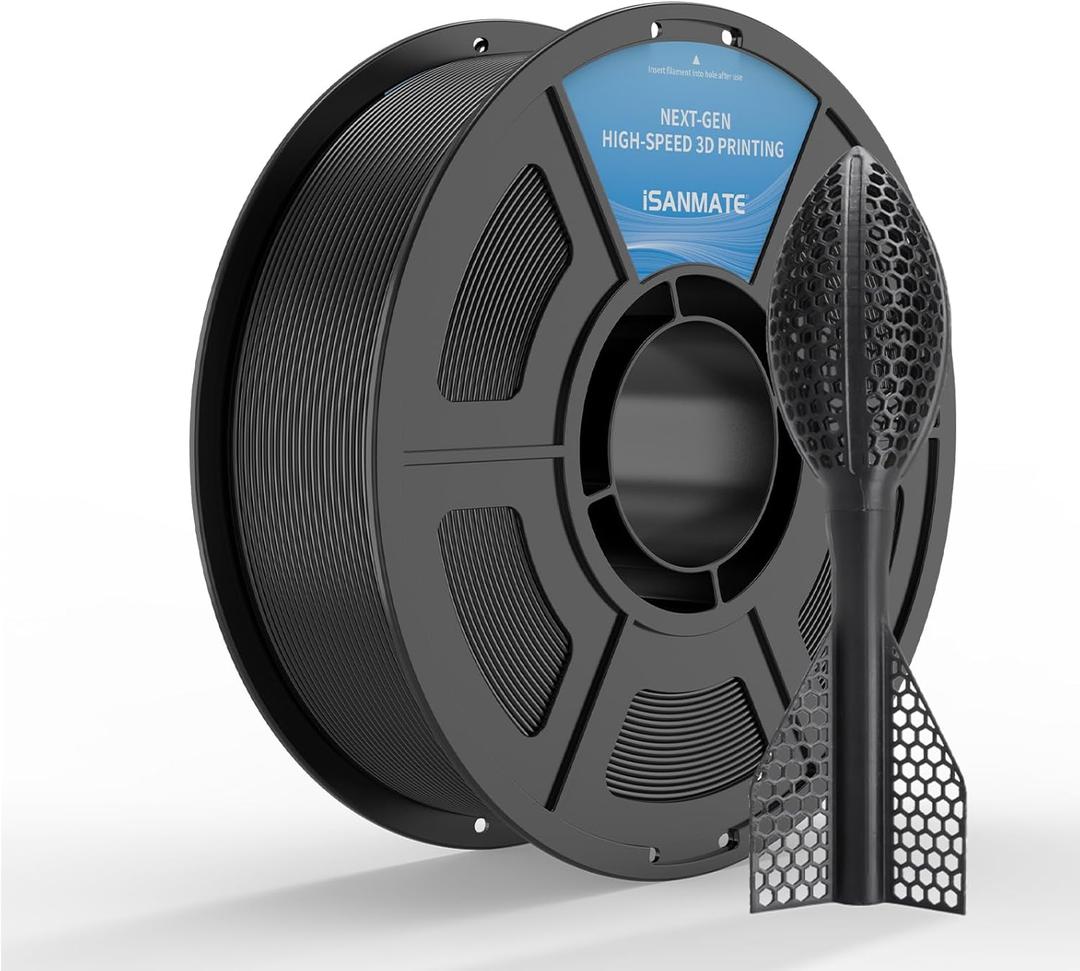 iSANMATE TPU Filament 1.75mm 95A Black, 1kg/2.2lbs TPU High Speed Flexible 3D Printer Filament for FDM 3D Printers,Dimensional Accuracy +/- 0.03mm, 50-200mm/s