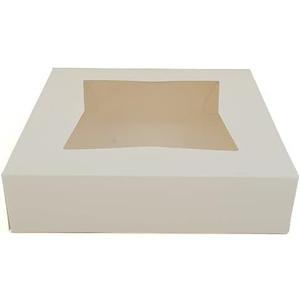 Southern Champion Tray 24233 Paperboard White Window Bakery Box, 10" Length x 10" Width x 2-1/2" Height (Case of 200) (NEW EDITION)