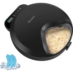 Bsemax Automatic Wet Food Cat Feeder, Auto Refrigerated Wet Foods Feeder for Cats Dogs 4 Meal Timed Fresh Foods Dispenser with 2 Ice Packs Small Pet Feeders for Kitty Puppy Automatic Cat Dog Food Bowl Black